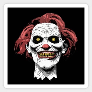 Scary clown horror cartoon Sticker